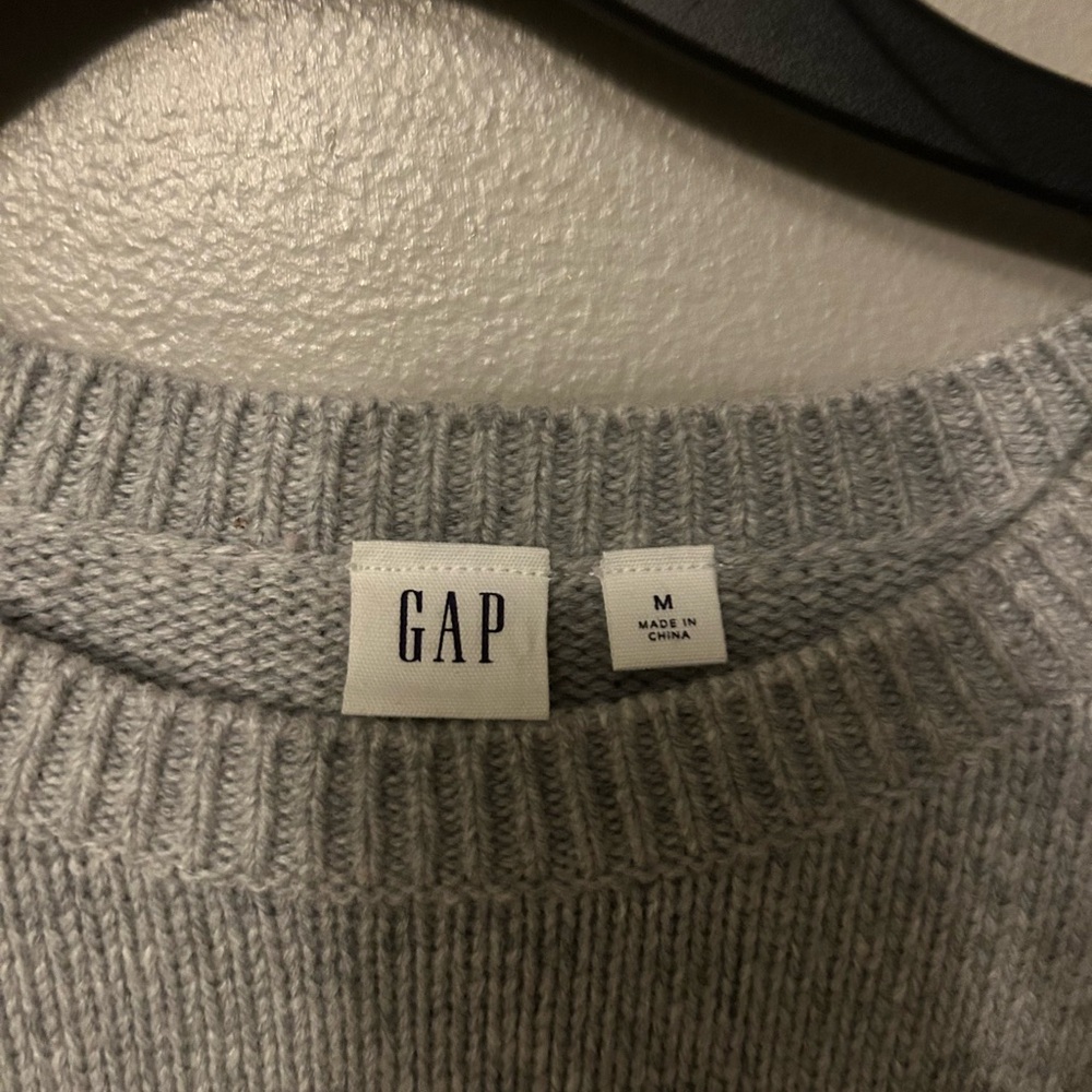 Gap Dress - gray “crazy stripe” merino wool blend long sleeve sweater dress - Picture 3 of 9